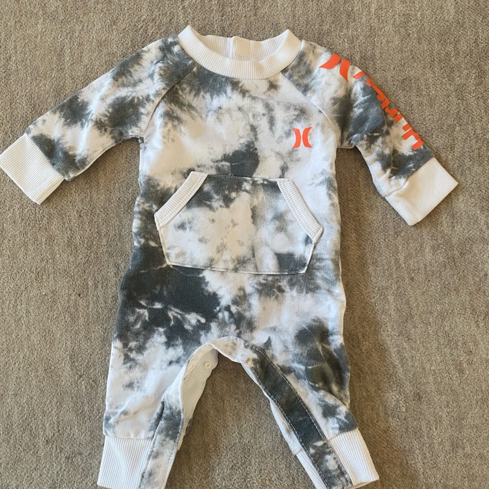 Hurley Black and White Tie-Dye Kids Bodysuit